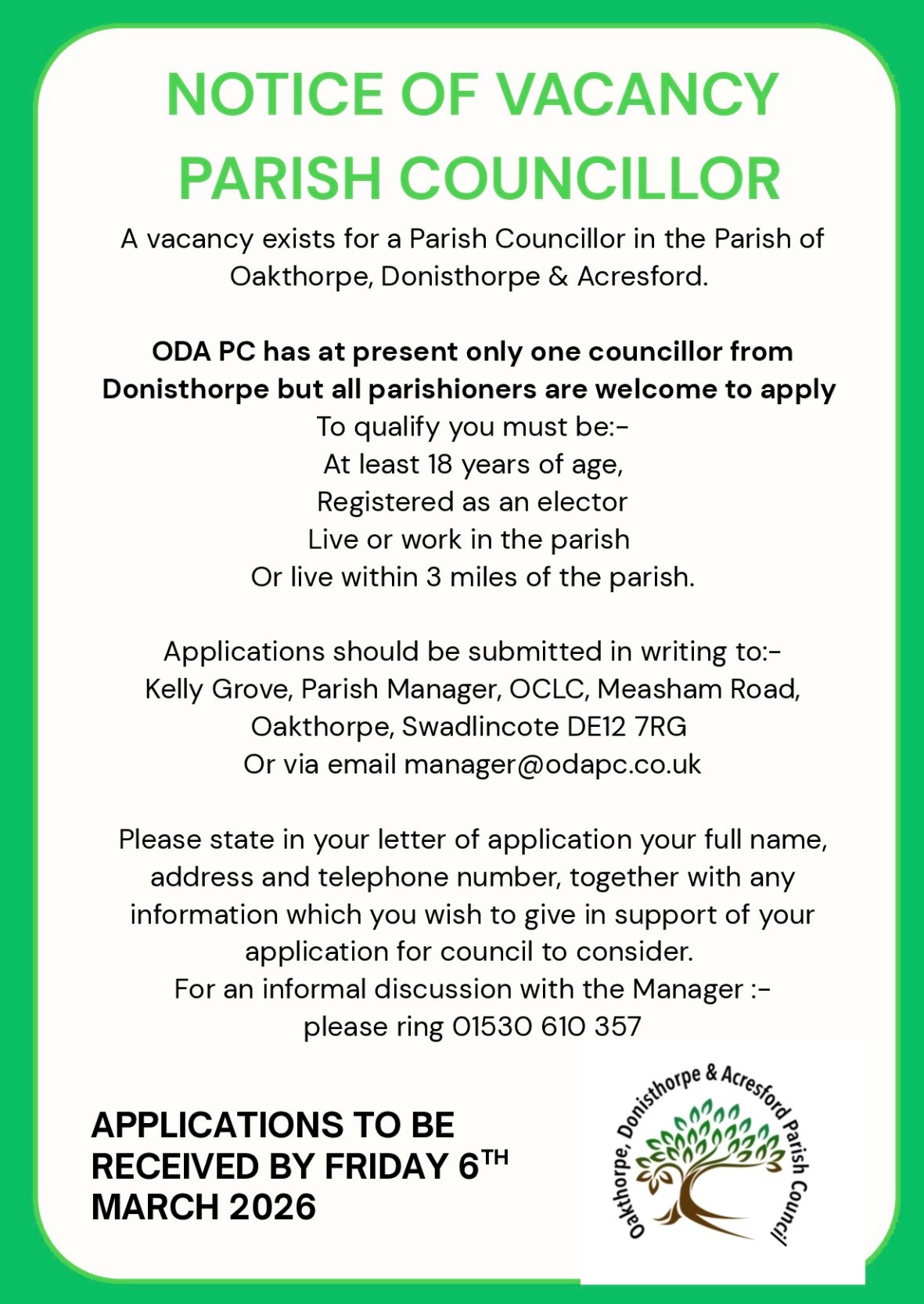 Parish Council Vacancy 
